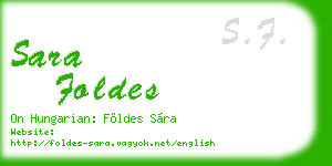 sara foldes business card