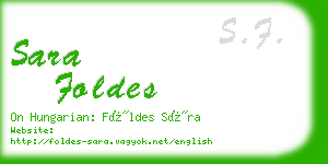 sara foldes business card